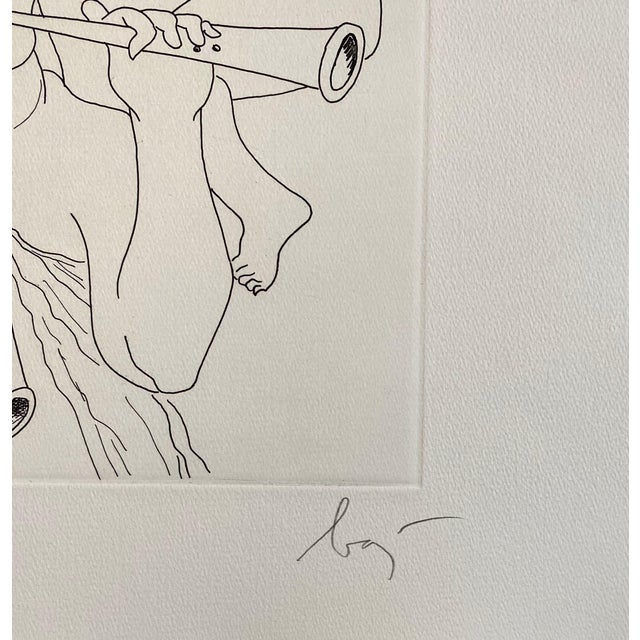 Enrico Baj, Italian Surrealist Aquatint Etching Enrico Baj Pop Art Nude Mod Cherubs Angels, c.1980's For Sale In Miami - Image 6 of 8