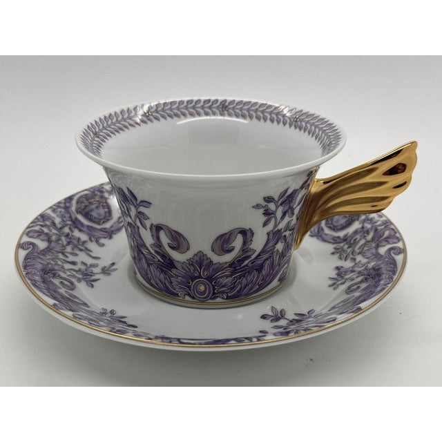 2000 - 2009 Vintage Tea Cup and Saucer by Versace for Rosenthal, 2017, Set of 2 For Sale - Image 5 of 5
