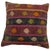 Pillow made from a vintage Turkish kilim with cotton back. Zipper closure and foam insert provided. Measures: 19'' x 19''.