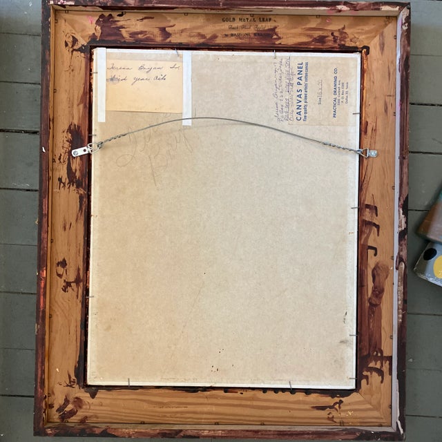 1960’s Original Interior Still Life Painting With Siamese Cats Hand Made Frame For Sale - Image 4 of 5