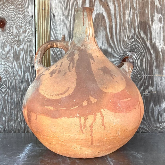 Vintage Monumental Terracotta Painted Urn For Sale In West Palm - Image 6 of 7