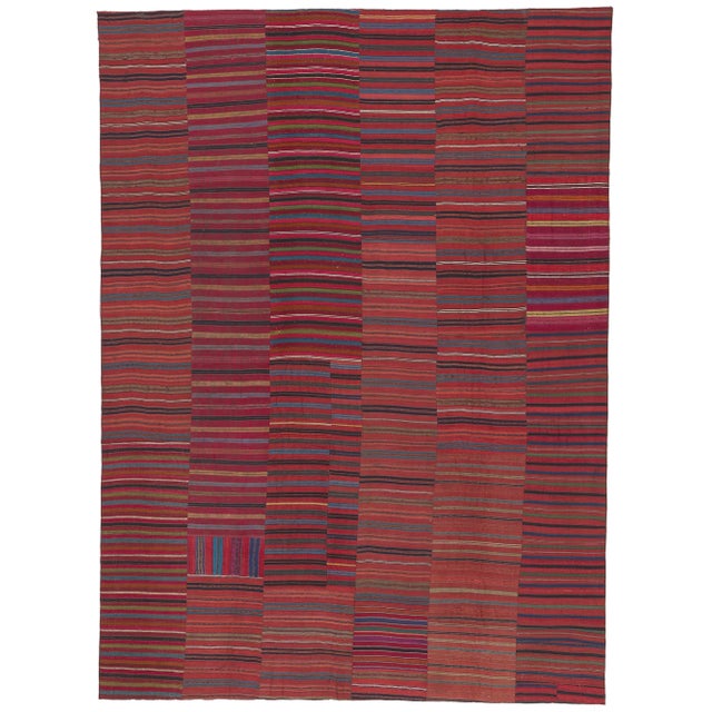Vintage Turkish Striped Kilim Rug - 08'06 X 11'07 For Sale - Image 10 of 10