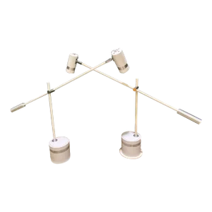 1980s Frandsen Counter Balance Halogen Task Lamps in White With Chrome Accents - a Pair