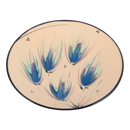 Large Ceramic Bowl with Floral Motifs by Heidi Fournier for Kähler, Denmark, 1960s For Sale