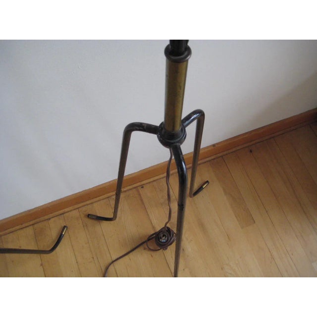 Plastic Mid-Century Parzinger Iron Floor Lamp For Sale - Image 7 of 9