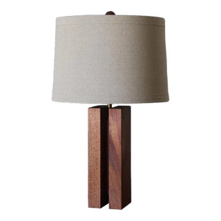 Contemporary Large ‘Cubismo’ Lamp With Linen Shade by Understated Design For Sale