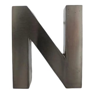 Vintage Stainless Steel Letter N For Sale