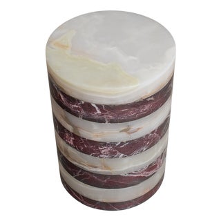 Onyx and Marble Side Table by Forzini For Sale