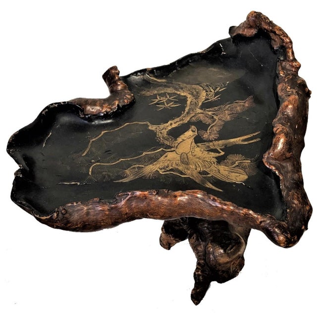 Japanese Meiji Period Carved Root Wood Serving Tray, ca. 1868-1912 For Sale In New York - Image 6 of 12