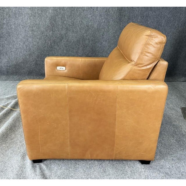 2020s West Elm Harris Leather Power Recliner in Nut Saddle Leather For Sale - Image 5 of 18