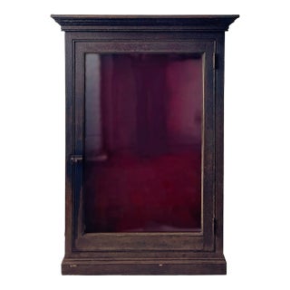 Antique Cabinet With Original Glass For Sale