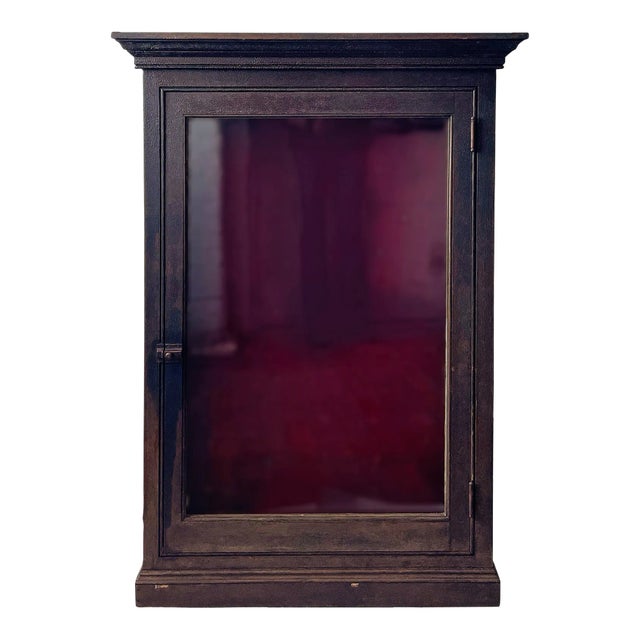Antique Cabinet With Original Glass For Sale