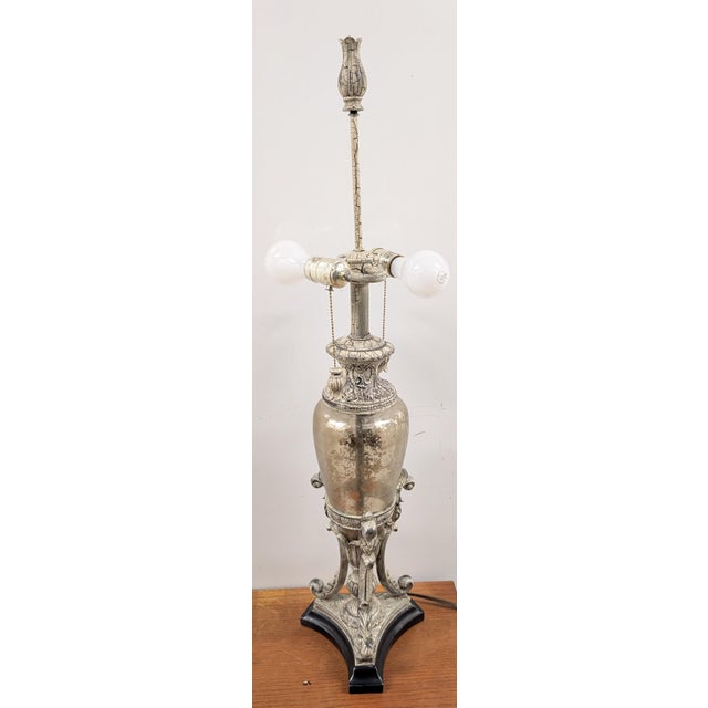Metal Vintage Urn Shaped Table Lamp For Sale - Image 7 of 10