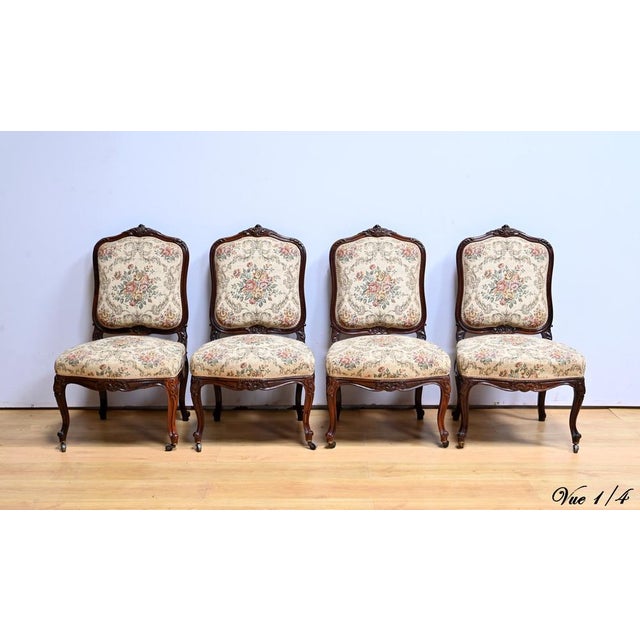 Mid-19th Century Louis XV Napoleon III Chairs, Set of 4 For Sale - Image 15 of 18