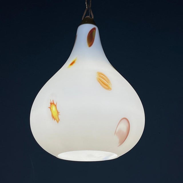 Mid-Century Modern Opaline Murano Glass Pendant Lamp from Stilnovo, 1950s For Sale - Image 7 of 15