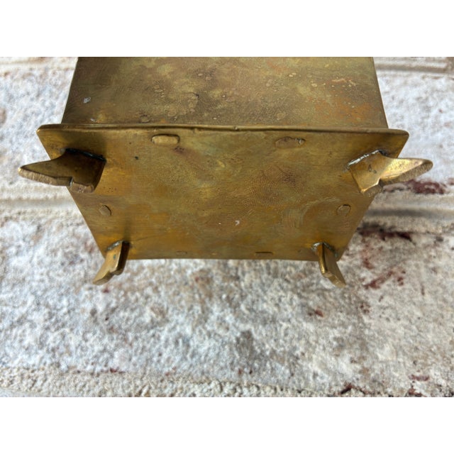 Vintage Brass Decorative Box With Feet For Sale - Image 14 of 14