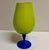 Mid-Century Modern 1960s Chartreuse and Periwinkle Blue Snifter Vase For Sale - Image 3 of 6