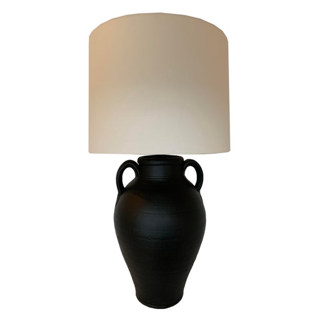 Vintage Matte Black Jug Style Table Lamp Chairish
