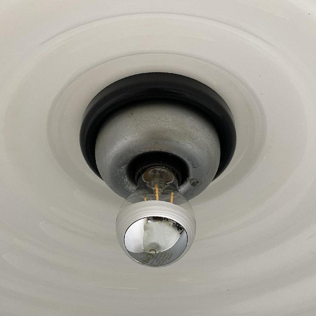 Italian Modern White and Black Acrylic Glass Ceiling Light from Guzzini, 1970s For Sale - Image 14 of 17