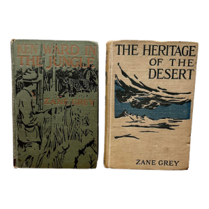 1920 Antique Zane Grey Hardcover Books -a Pair