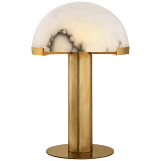 Kelly Wearstler for Visual Comfort Signature Melange Table Lamp in Antique-Burnished Brass with Alabaster For Sale