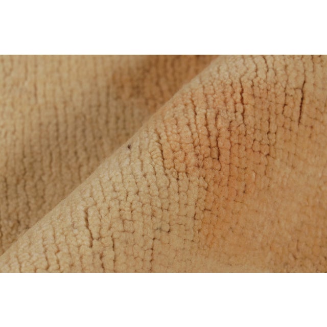 Textile Handknotted Vintage Turkish Oushak Rug in Beige/Brown, Orange Geometric Pattern For Sale - Image 7 of 8