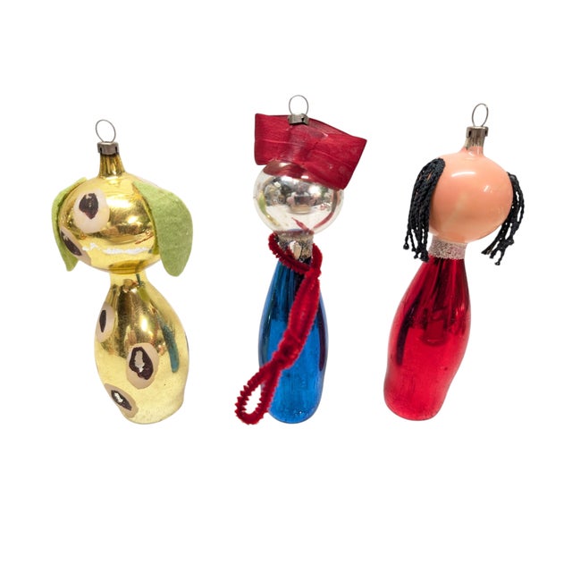 Traditional 1960s CSVD Prague Hand Blown Christmas Ornaments in Original Box For Sale - Image 3 of 5