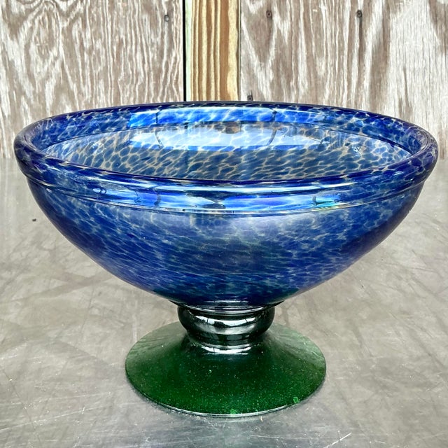 Vintage Boho Blown Glass Bowl For Sale - Image 4 of 5