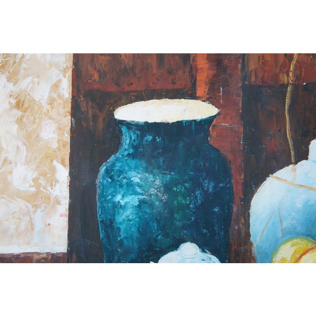 Late 20th Century Still Life With a Chest of Drawers After Paul Cezanne Oil Painting Framed For Sale - Image 11 of 11