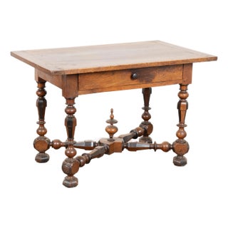 19th Century Danish Oak Side Table With Single Drawer For Sale