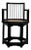 Chinese Black Hexagonal Rattan Seat Elm Wood Armchair For Sale