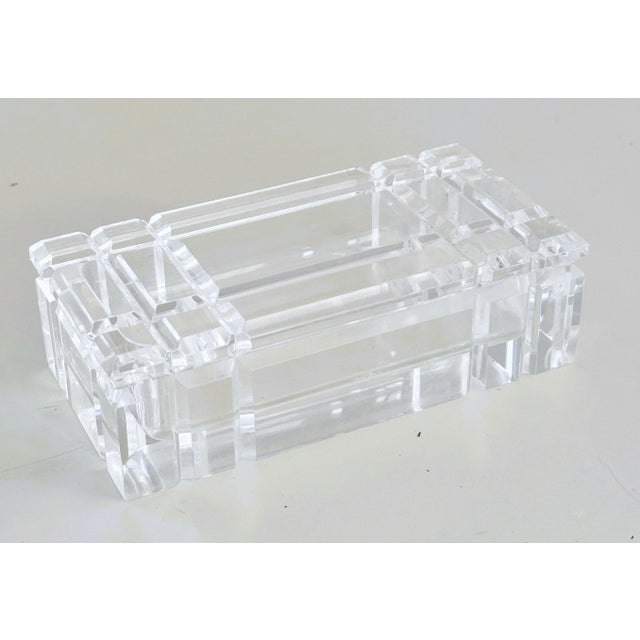 Mid-Century Italian Acrylic Glass Faceted Jewelery Box, 1970s For Sale - Image 11 of 11