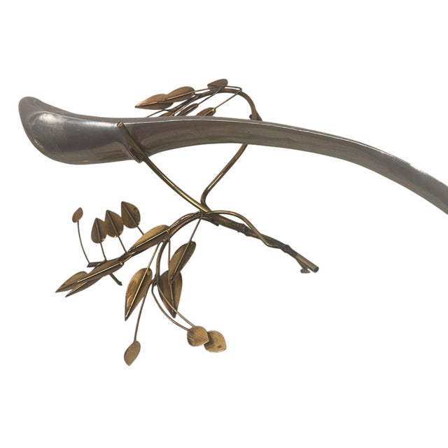 Curtis Jere Pair Curtis Jere Brass & Chrome Bird Wall Sculptures, 1980. For Sale - Image 4 of 8