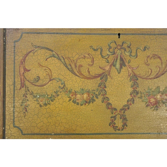 Antique English Adams Style Distress Hand Painted Narrow Secretary Writing Desk For Sale - Image 13 of 18
