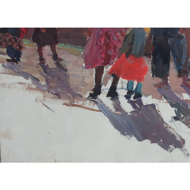 1970s Soviet Family Oil Painting, Socialist Realism, Ukrainian Art, 1970 46-65 For Sale - Image 5 of 6