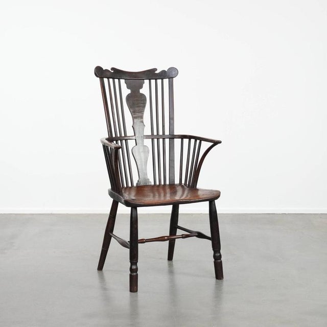 Antique 18th Century English Windsor Chair with Slatted Backrest For Sale - Image 18 of 18