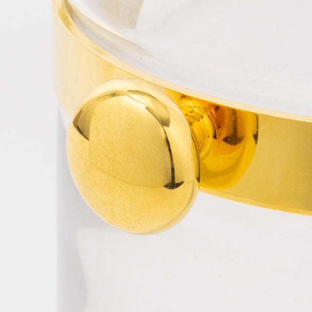 Guzzini Crystal and Gold Plate Barware Champagne Ice Bucket Cooler, circa 1970 For Sale - Image 13 of 15