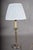 Neoclassical Vintage Brass Table Lamp, Worn Silver-Tone Finish, Pleated Shade, 1940s For Sale - Image 3 of 7