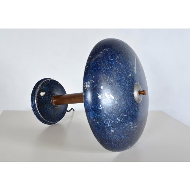 1950s Industrial Blue Mushroom Desk Light in Aluminium and Copper, Germany, 1950s For Sale - Image 5 of 16
