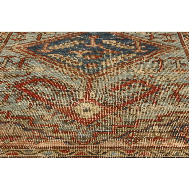 Early 20th Century Antique-Worn Persian Bakshaish Rug - 03'07 X 05'01 For Sale - Image 5 of 9