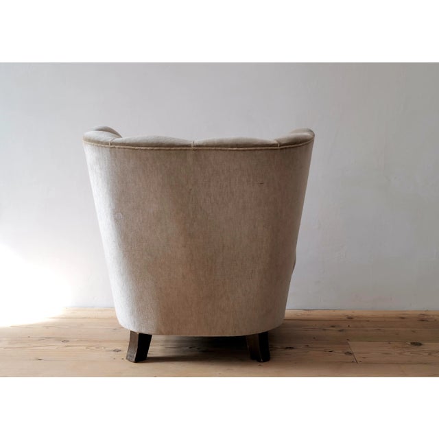 Mid-Century Modern Scandinavian Grey Velvet Armchair, 1950s For Sale - Image 3 of 6