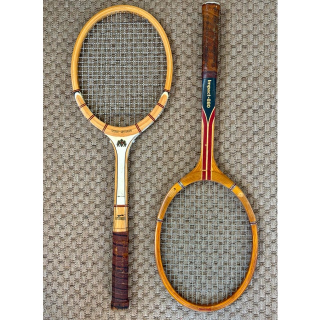1960s Wooden Tennis Racket Pair For Sale - Image 4 of 9