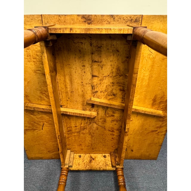 Antique Sheraton Circa 1830 Solid Birds Eye Maple Drop Leaf Table For Sale - Image 12 of 12