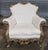 Early 20th Century Pair Italian Rococo Style Giltwood Armchairs Cream Colored Muslin Fabric For Sale - Image 4 of 11