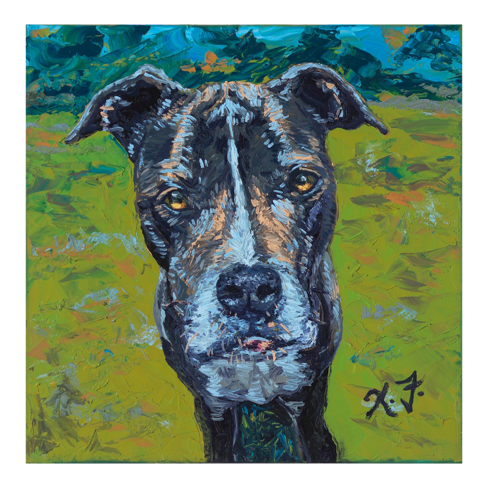 Giclée Print of Original Expressionist Dog Painting | Chairish