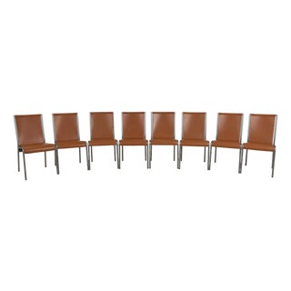 Leather Dining Chairs from Calligaris, Set of 8 For Sale