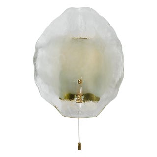 Brass and Murano Glass Petal Sconce Wall Light by J. T. Kalmar for Kalmar, 1970s For Sale