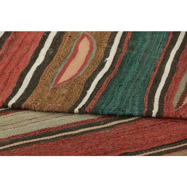 Textile Vintage Azerbaijani Kilim, Colorful Stripes and Geometric Patterns - Rug & Kilim For Sale - Image 7 of 7