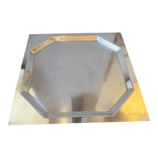1980s Carlo Scarpa for Cleto Munari Silver Plated Square Tray For Sale