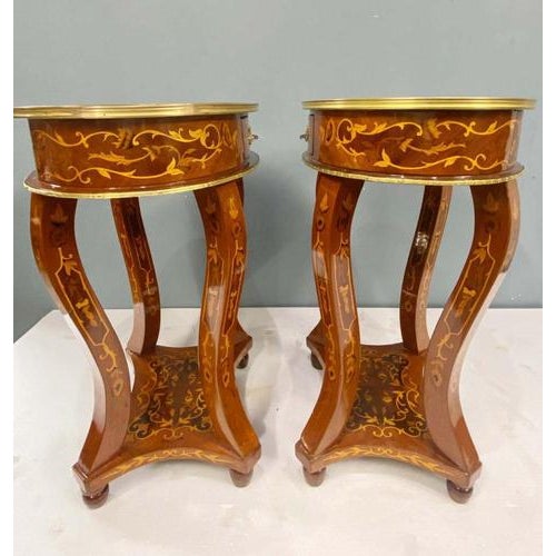 Louis XV Revival French Side Tables, Set of 2 For Sale - Image 12 of 15